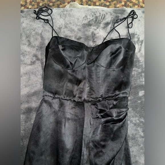 Reformation Marguerite Silk Dress in Black Size 2 - Picture 10 of 15